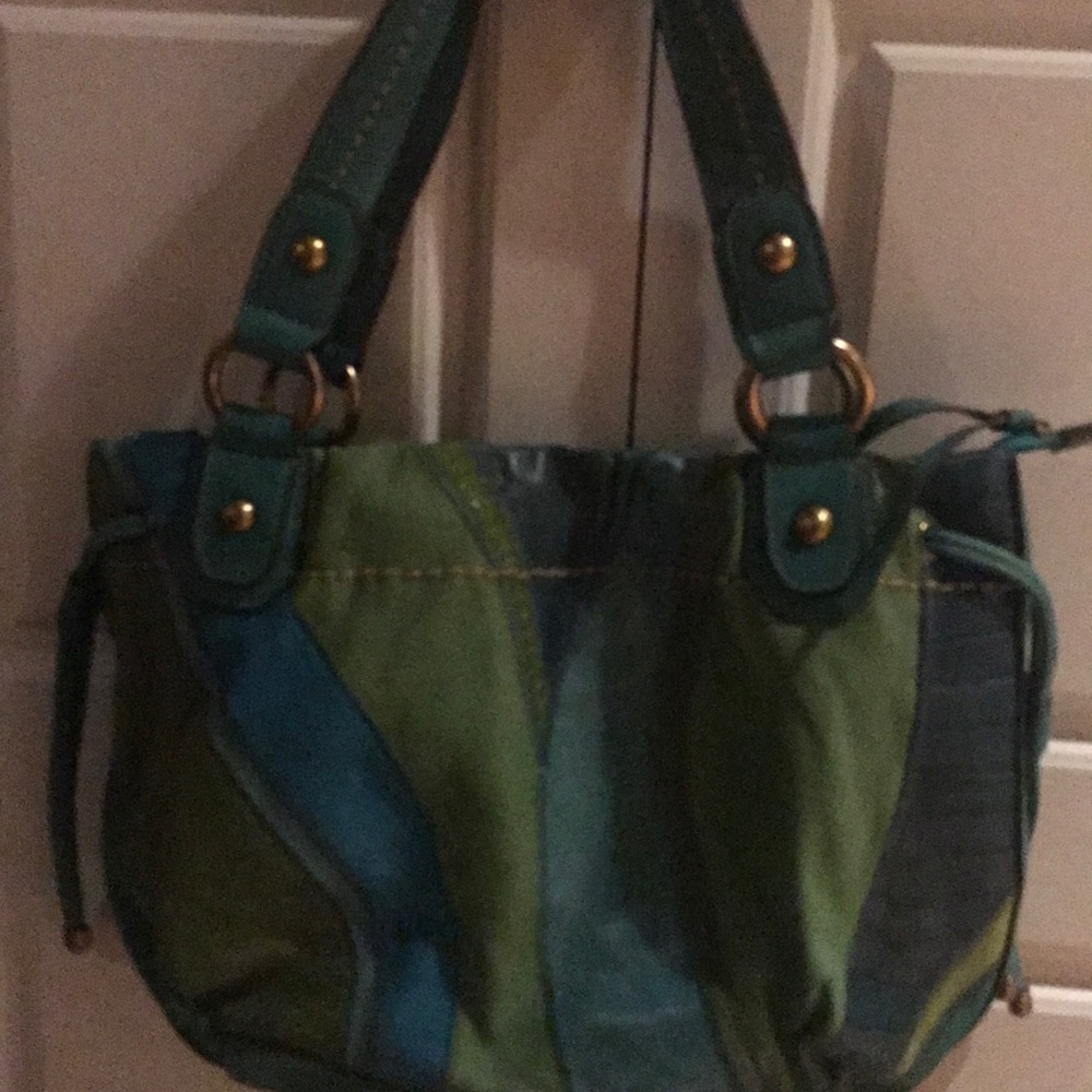 Fossil blue leather handbag; never used